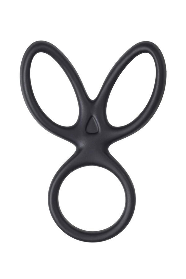 A TOYS Triple penis ring KRAKEN, silicone, black, 10 cm