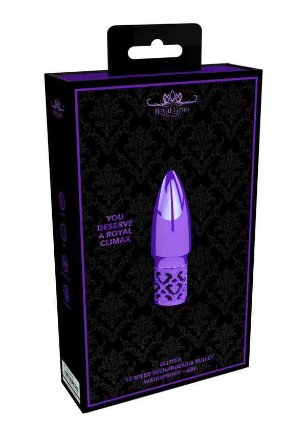 Glitter Rechargeable ABS Bullet Purple