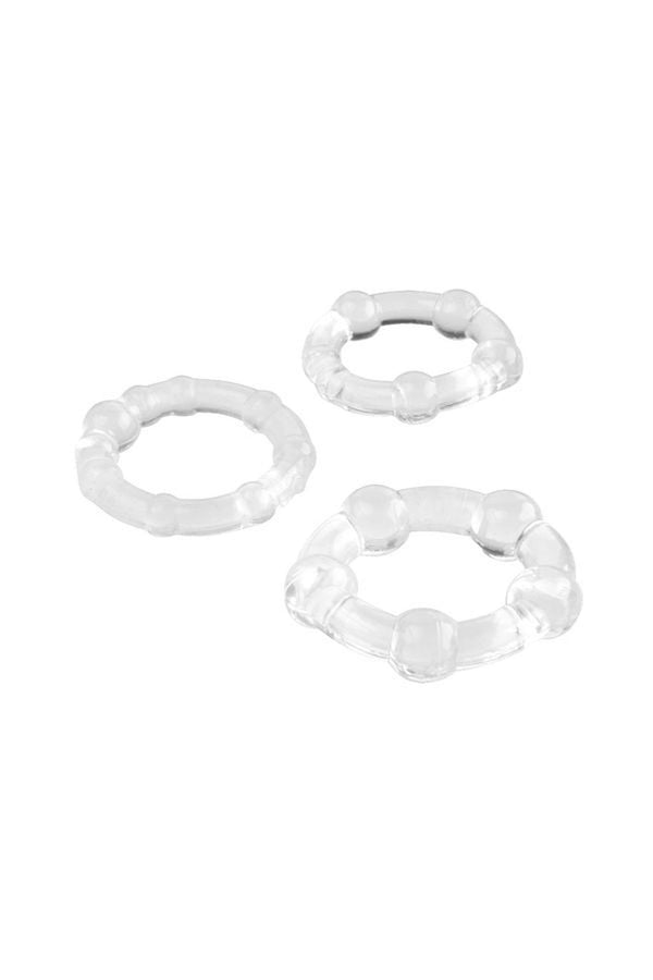 A TOYS, Cockrings set, 3 pcs.TPE,Transparent, O 3.5 / 3/2 cm