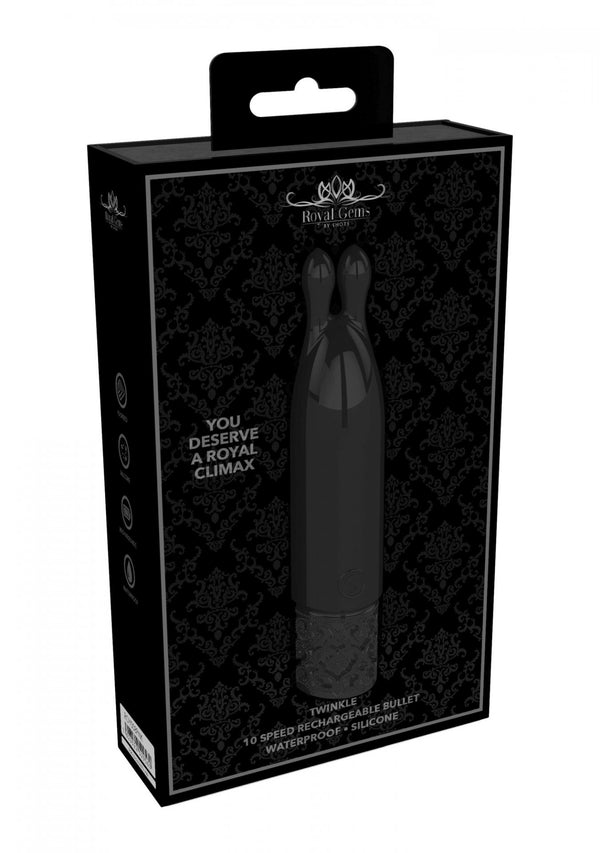 Twinkle   Rechargeable Silicone Bullet   Black