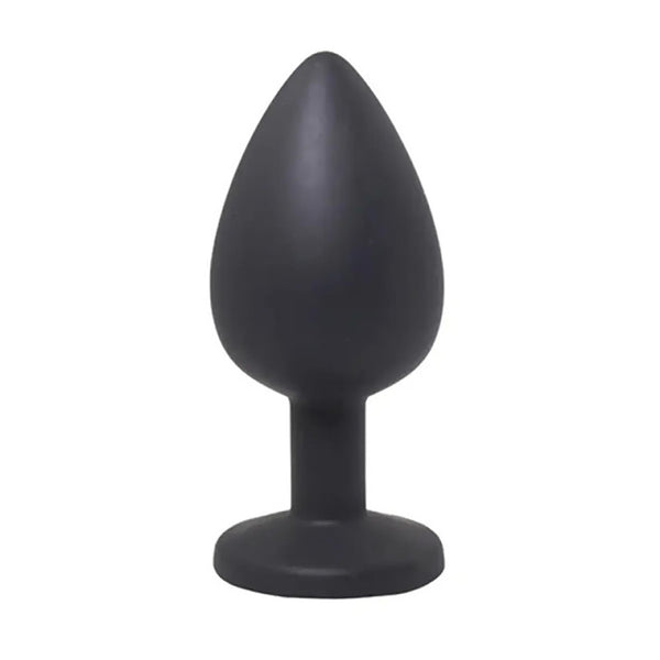 Black large butt plug with white crystal