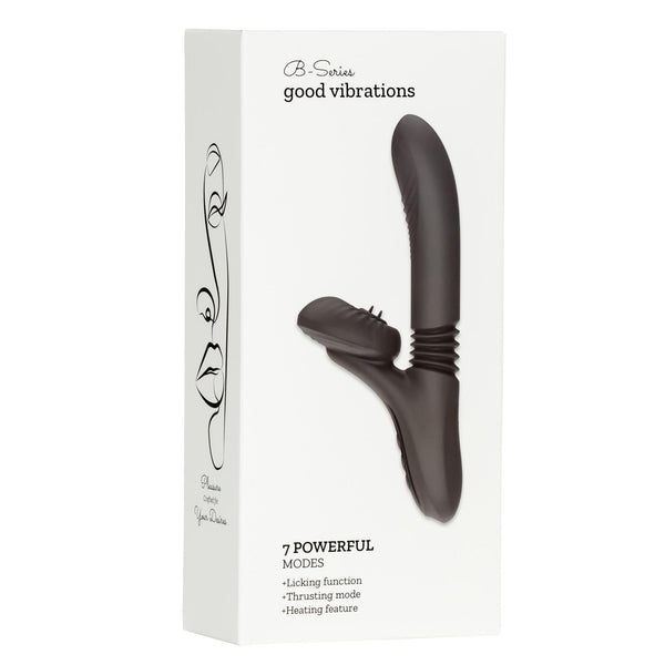 Silicone Vibrator 7 Powerful Modes - Licking, Thrusting and Heating, Black