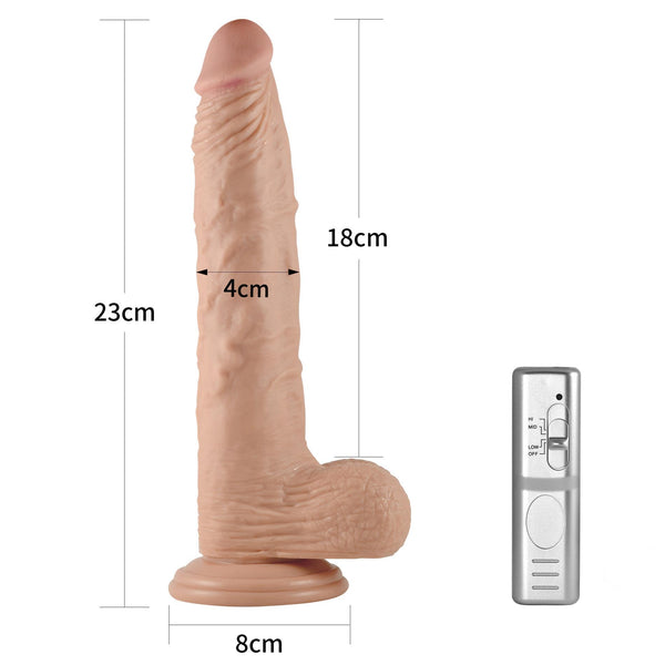 9.5'' Real Extreme Vibrating Dildo Flesh