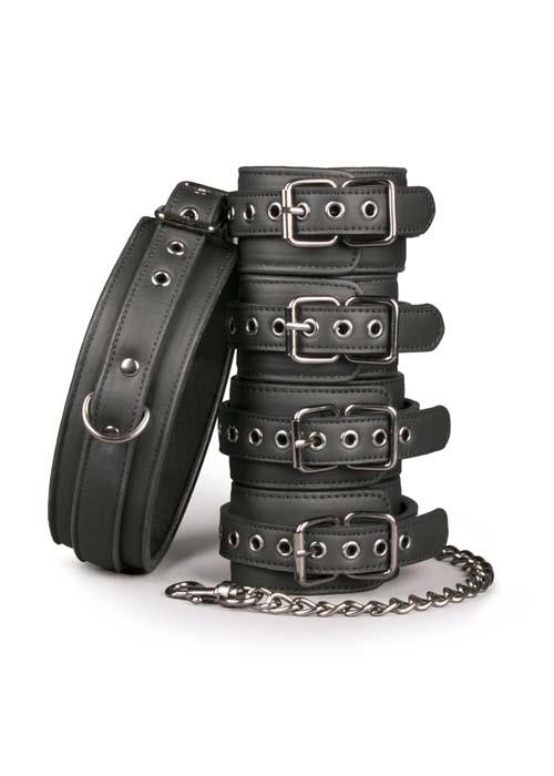 Handcuffs-Fetish set with collar, ankle- and wrist cuffs